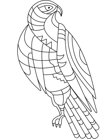 Abstract Eagle Coloring Page